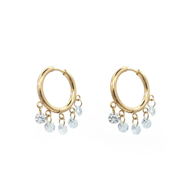 Hoa tai đính đá vàng tinh xảo