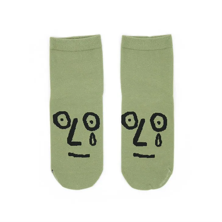 Tất Cotton Emoji Xanh Lá